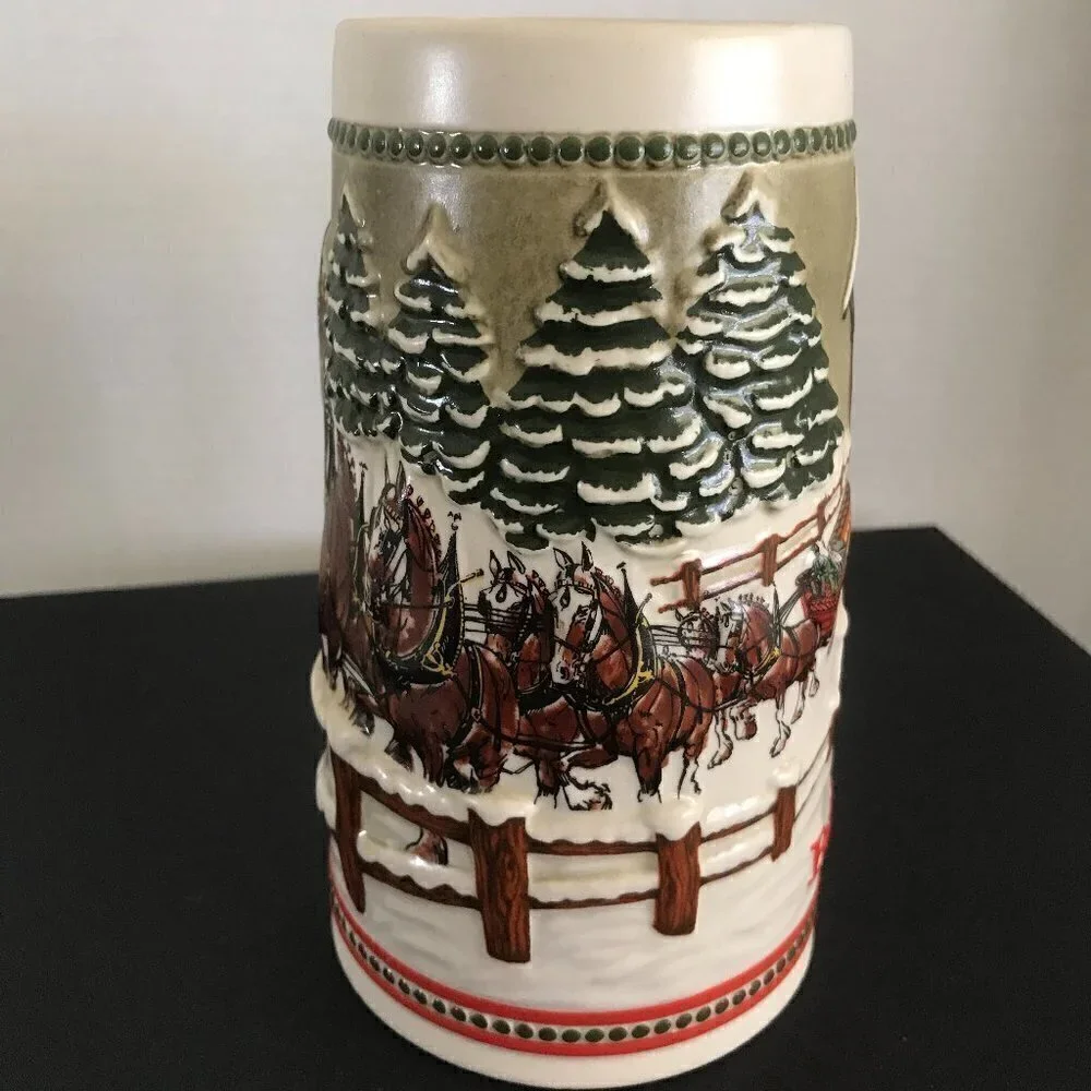 Budweiser Beer Stein by Ceramarte Covered Bridge, Anheuser-Busch Mug 1984